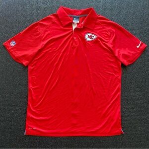Nike Dri-Fit NFL Kansas City Chiefs On Field Apparel Red Polo Shirt Size XL